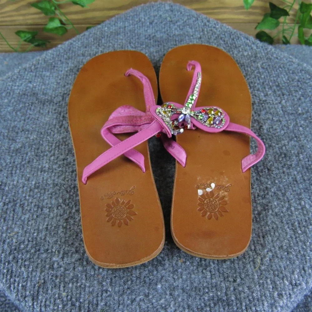 Yellow Box Women's Singer Thong Pink Leather Sz 9 Medium Gently Used 2025 - Picture 4 of 6